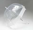 DOME SEE THRU WEDDING UMBRELLA CLEAR WHITE HANDLE TIP items in 