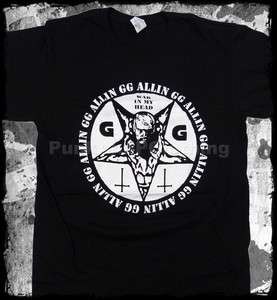 GG Allin   War In My Head pentagram   official t shirt  