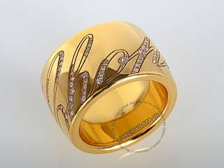 Chopard Chopardissimo 18K Yellow Gold Diamond Wide Band Revolving Ring 