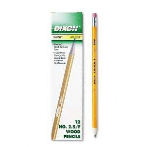  Dixon  Oriole Woodcase Pencil, F #2.5, Yellow Barrel, 12 