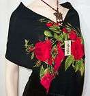 scarf red gipsy roses georgette maya matazaro usa made location united 