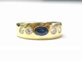Kieseltein Cord 18Kt Gem Sapphire Diamond Ring YG SZ6.5  
