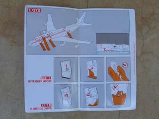 KLM Airlines Safety seat card B 747 300 1994 boeing  