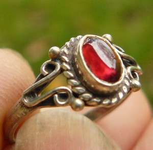 Garnet Sterling Silver Small Childs size rings dark rich red varied 
