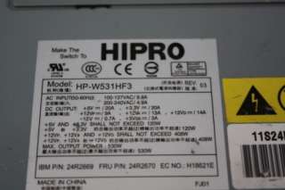   Pro 6223 24R2669 24R2670 HP W531HF3 530W PSU Power Supply