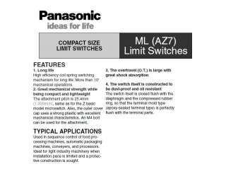 Panasonic Compact Size Limit Switch ML AZ7141 250V NIB  
