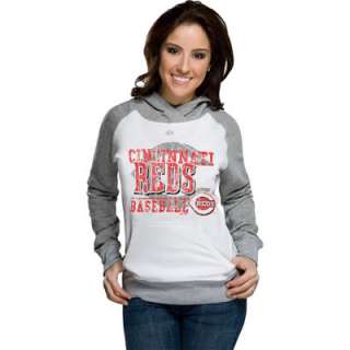 Cincinnati Reds White Womens All Hooked Up Hooded Fleece Sweatshirt 