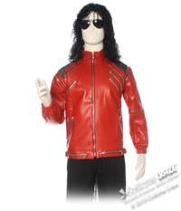   Red Michael Jackson Zipper Jacket Costume   Michael Jackson Costumes