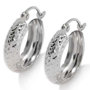 Michael Anthony Jewelry® 10K Diamond Cut Huggie Style Hoop Earrings 