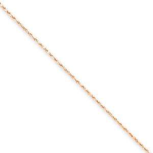    1mm, 14 Karat Rose Gold, Diamond Cut Rope Chain   20 inch Jewelry
