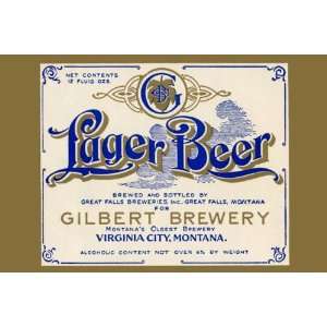   By Buyenlarge Gilbert Brewery Lager Beer 20x30 poster