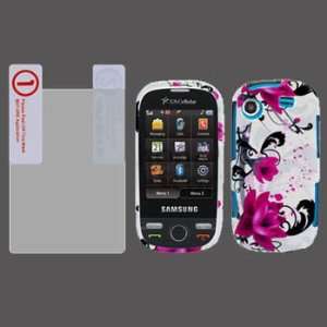 Samsung Messager Touch R630 Premium Design Red Flower on White Cover 