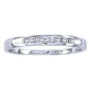  1/10 Carat Diamond 14k White Gold Wedding Ring Jewelry