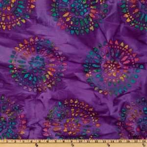  44 Wide Indian Batik Large Medallion Purple/Multi Fabric 