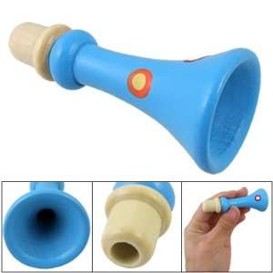  o Wooden Ring Detail Instrument Trumpet Musical Toy Blue Baby