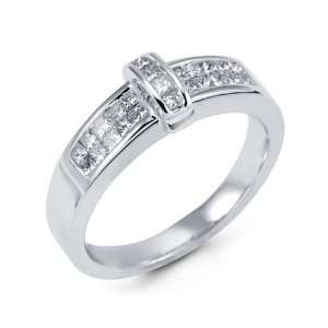  New 14k White Gold Princess Cut Diamond Engagement Ring Jewelry