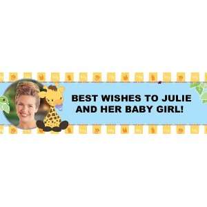  Giraffe Baby Shower Personalized Photo Banner Large 30 x 