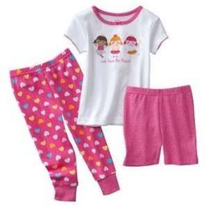  Girls 3 piece We Love to Twirl Cotton Pajamas (12 Months) Baby