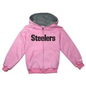 Pittsburgh Steelers Toddler Girls Pink Sportsman Full Zip Fleece 