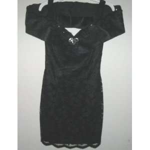  Jessica McClintock Gunne Sax Womens Black Lace Dress Size 