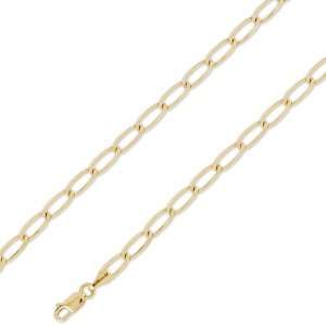  14K Solid Yellow Gold Open Link Chain Necklace 4.8mm (3/16 