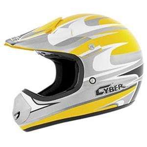    Cyber UX 10 Rush Helmet   2X Large/Yellow/Silver/White Automotive