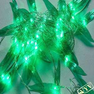 10m 80led/pcs Green Leave String Light for Christmas Holiday and Party 