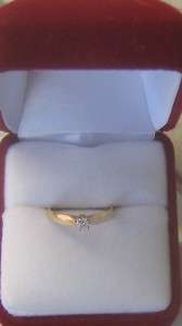 14K Yellow Gold Solitaire Diamond Engagement Ring .11CT  