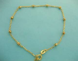 10K Solid Yellow Gold Rosary Bracelet 7  