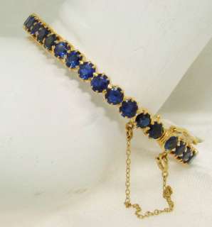 14 Carat Blue Sapphire Bangle Bracelet 18kt Gold  