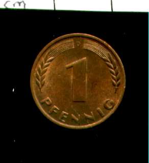1949 D Germany 1 Pfennig ~~~~~ UNC 5711  