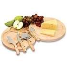 WOODEN CHEESE BOARD & Stainless Steel Cutting Tools ROU