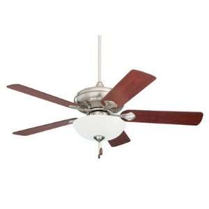 52 Spanish Bay Ceiling Fan in Brushed Steel with Mahogany Blades