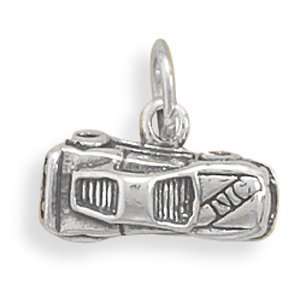  Sterling Silver Charm Pendant Race Car 3d Jewelry