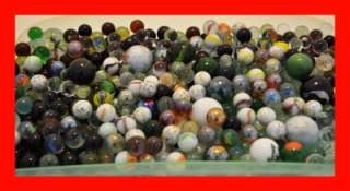   450 Vintage Antique Marbles From an Estate Sale Agate Shooters Swirl