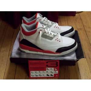 Air Jordan III 3 Retro white/red/black with Box and Retro Card Us Size 
