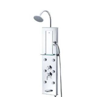 Akdy Tempered Glass Shower Panel AZ787392b Rain Style Massage System 