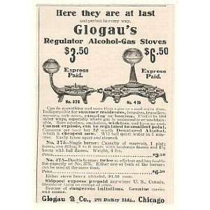 1908 Glogau Regulator Alcohol Gas Stoves No 375 475 Print Ad (48683 