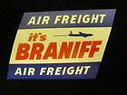 RARE Genuine Vintage Baggage Label BRANIFF AIR FREIGHT