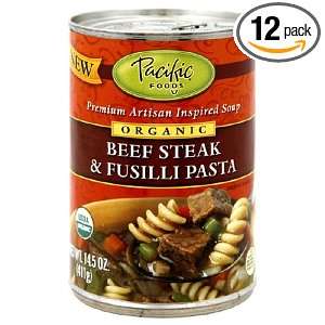 Pacific Natural Foods Organic Beef Steak & Fusilli Pasta Soup, 14.5 