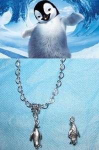   Link Chain with 3D Penguin Charm Pendant Happy Feet Animal  
