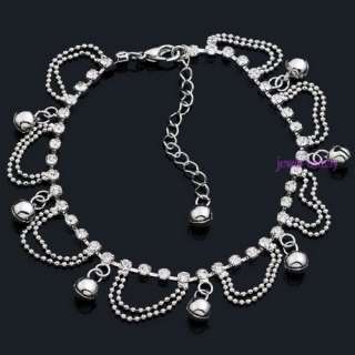   WIRE FALLS BELL DNAGLE white crystal women fashion anklet/ankle  