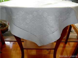 Antique Linen Tablecloth Whitework Hand Embroidered  