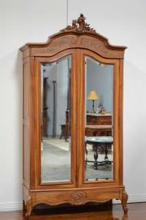 55528 1  FRENCH LOUIS XV STYLE ANTIQUE 2 DOOR ARMOIRE  