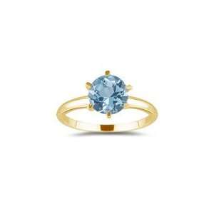  1.30 Cts Aquamarine Solitaire Ring in 18K Yellow Gold 9.5 