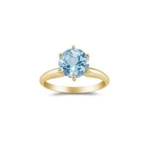  3.25 Cts Aquamarine Solitaire Ring in 18K Yellow Gold 7.5 