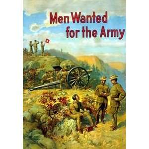 Men Wanted for the Army   12x18 Framed Print in Black Frame (17x23 