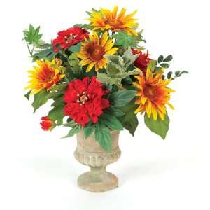   Sunflower & Zinnia Artificial Flower Arrangements