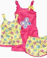 Komar Kids Sleepwear Set, Girls 3 Piece Butterfly Set