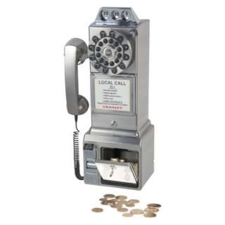 Crosley 1950s Classic Pay Phone – Brushed Chrome product details 